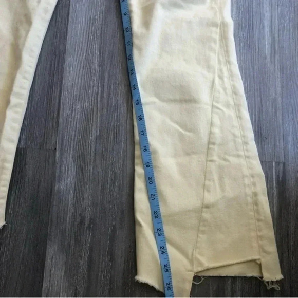 Etica‎ Micki crop flare denim jeans mellow yellow size 26 - Picture 12 of 13
